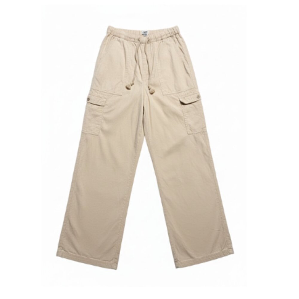 Roxy Women's Cargo Pants Wide Leg Drawstring Waist Khaki XS NEW